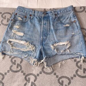 Levi’s 501 Distressed Denim Shorts, 29